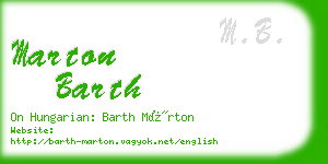 marton barth business card